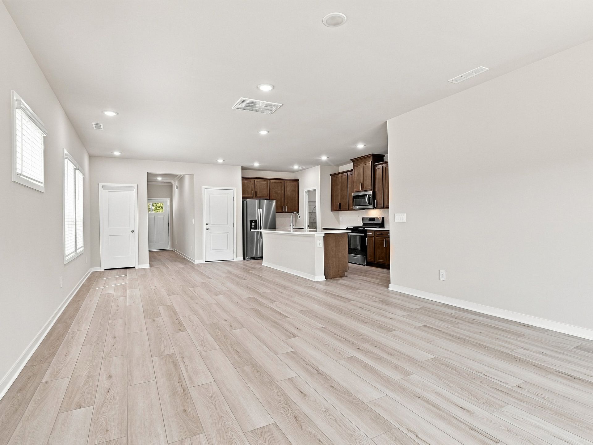 Great room in the Paisley floorplan at a Meritage Homes community in Durham, NC.