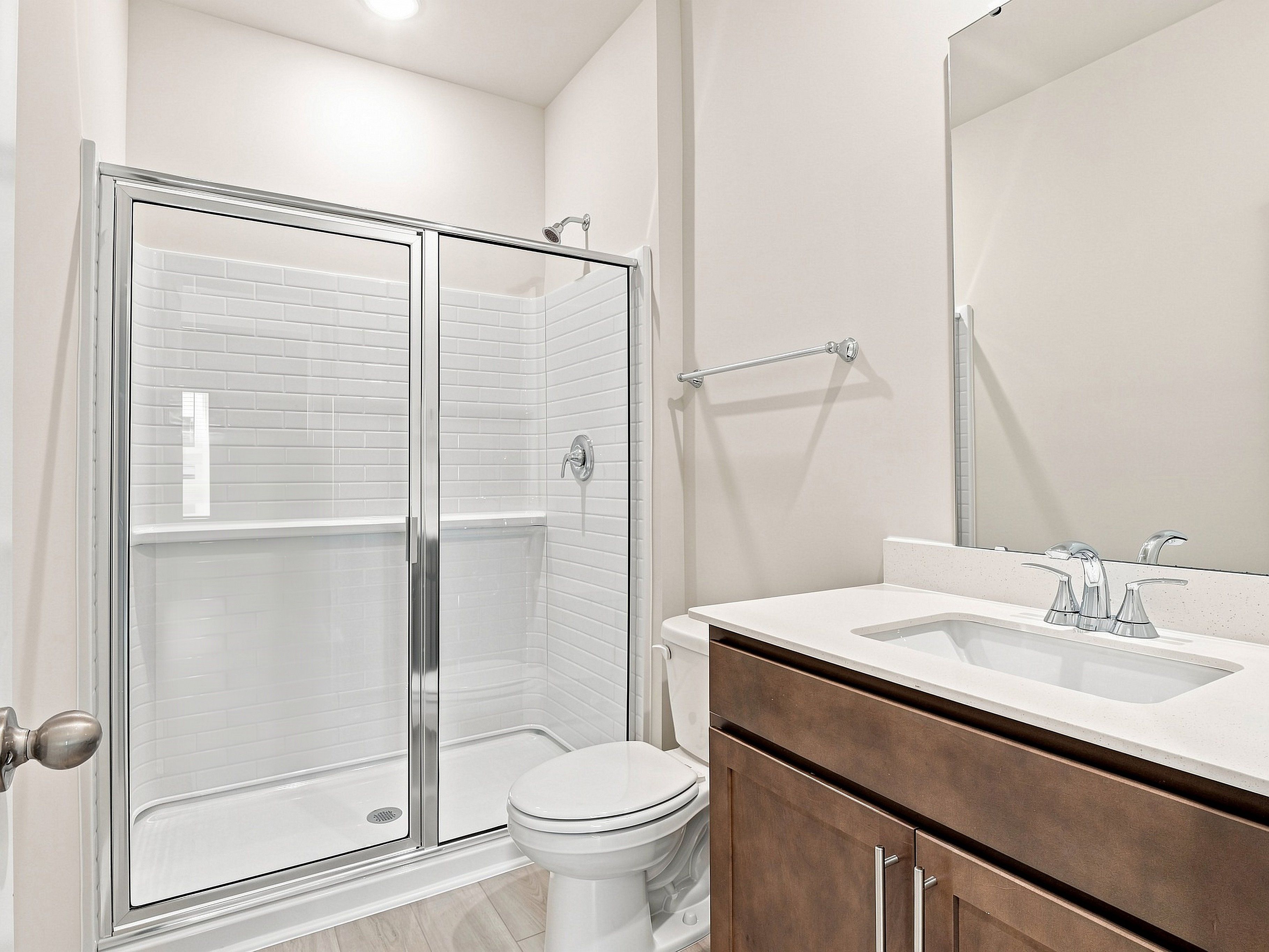 Secondary bathroom in the Paisley floorplan at a Meritage Homes community in Durham, NC.
