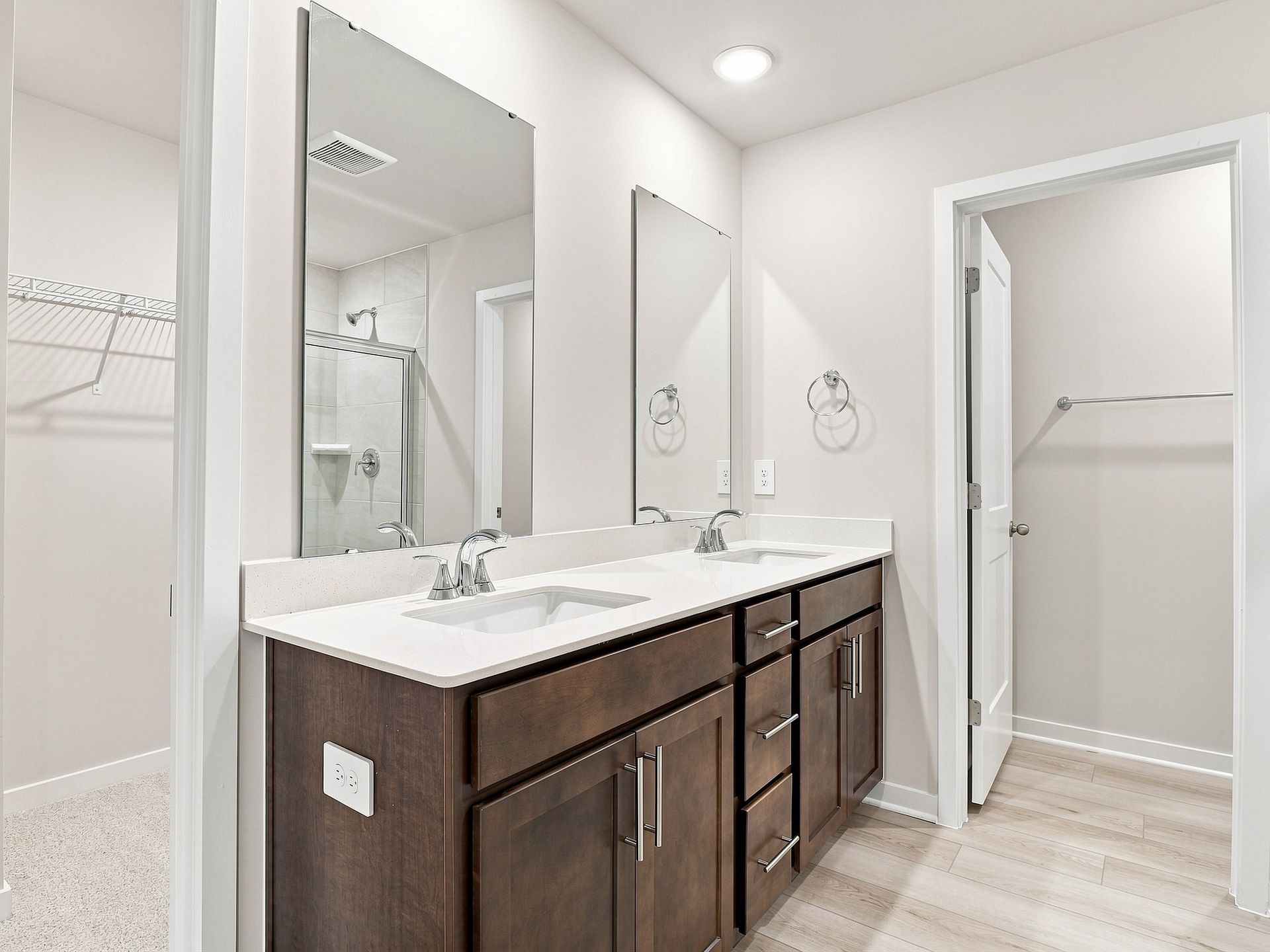 Primary bathroom in the Paisley floorplan at a Meritage Homes community in Durham, NC.