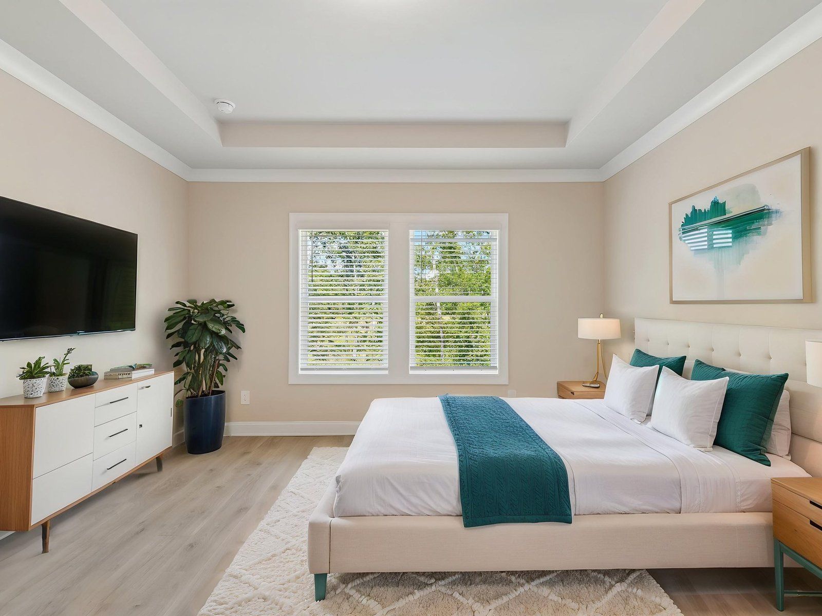 The Modern Glam Stone interior package modeled at River Pointe.