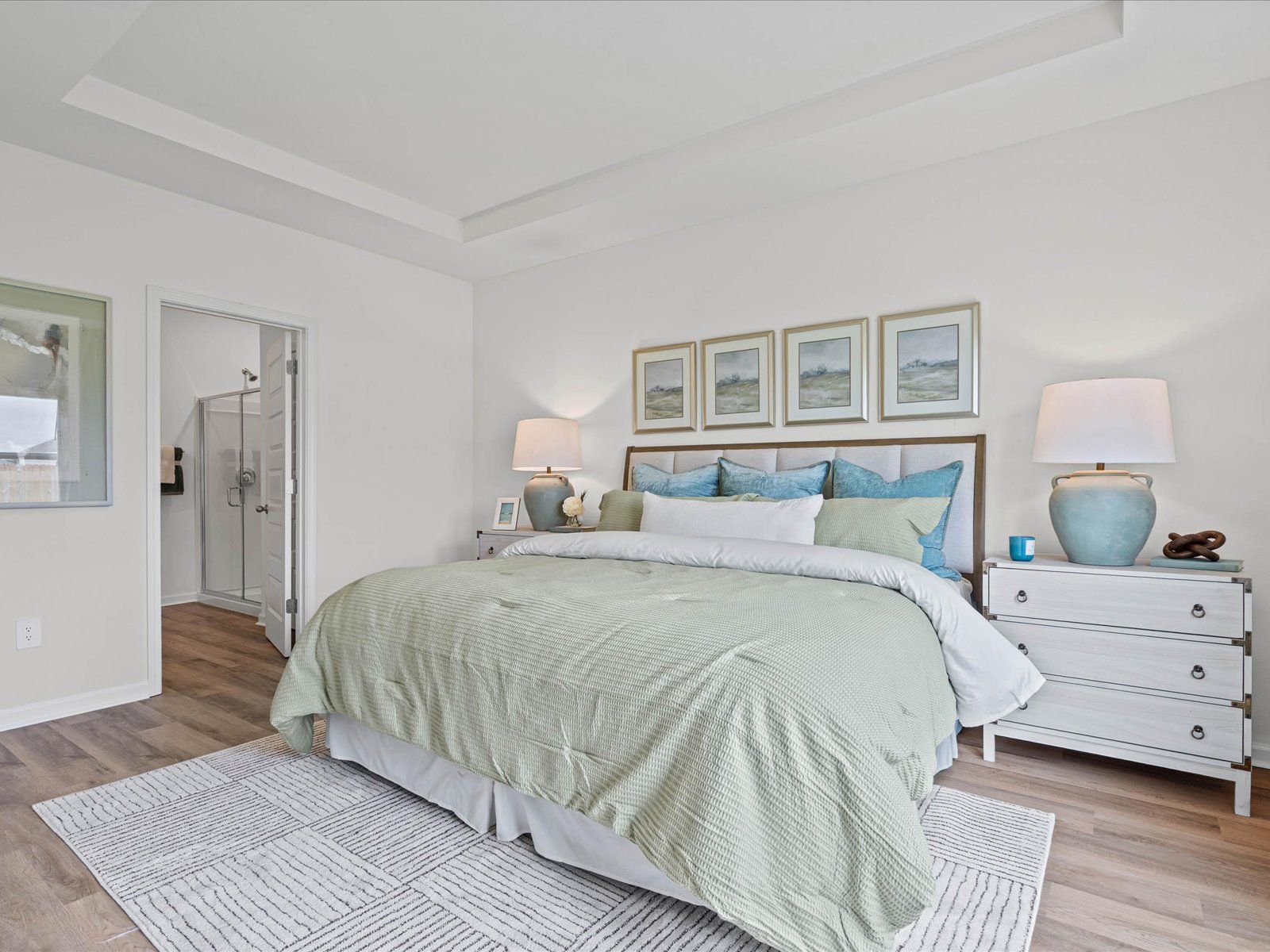 Primary bedroom in the Chandler floorplan at a Meritage Homes community in Summerdale, AL.