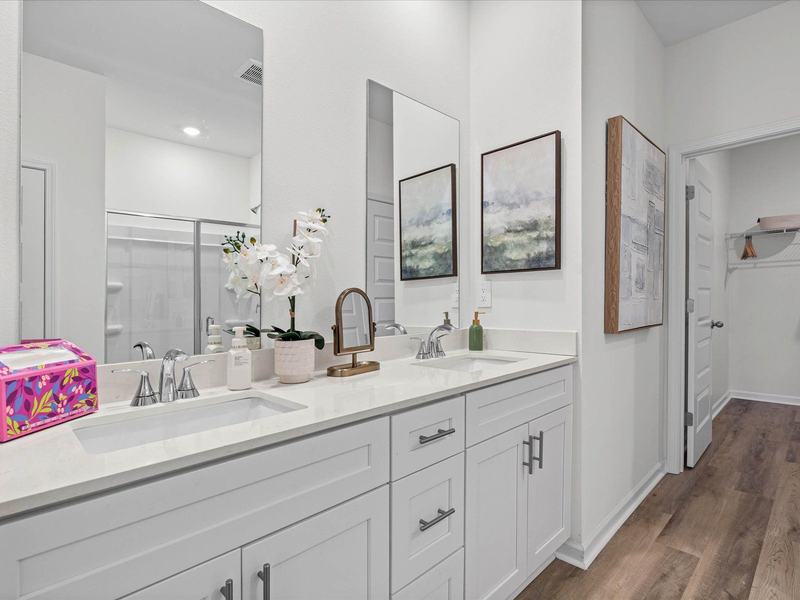 Primary bathroom in the Chandler floorplan at a Meritage Homes community in Summerdale, AL.