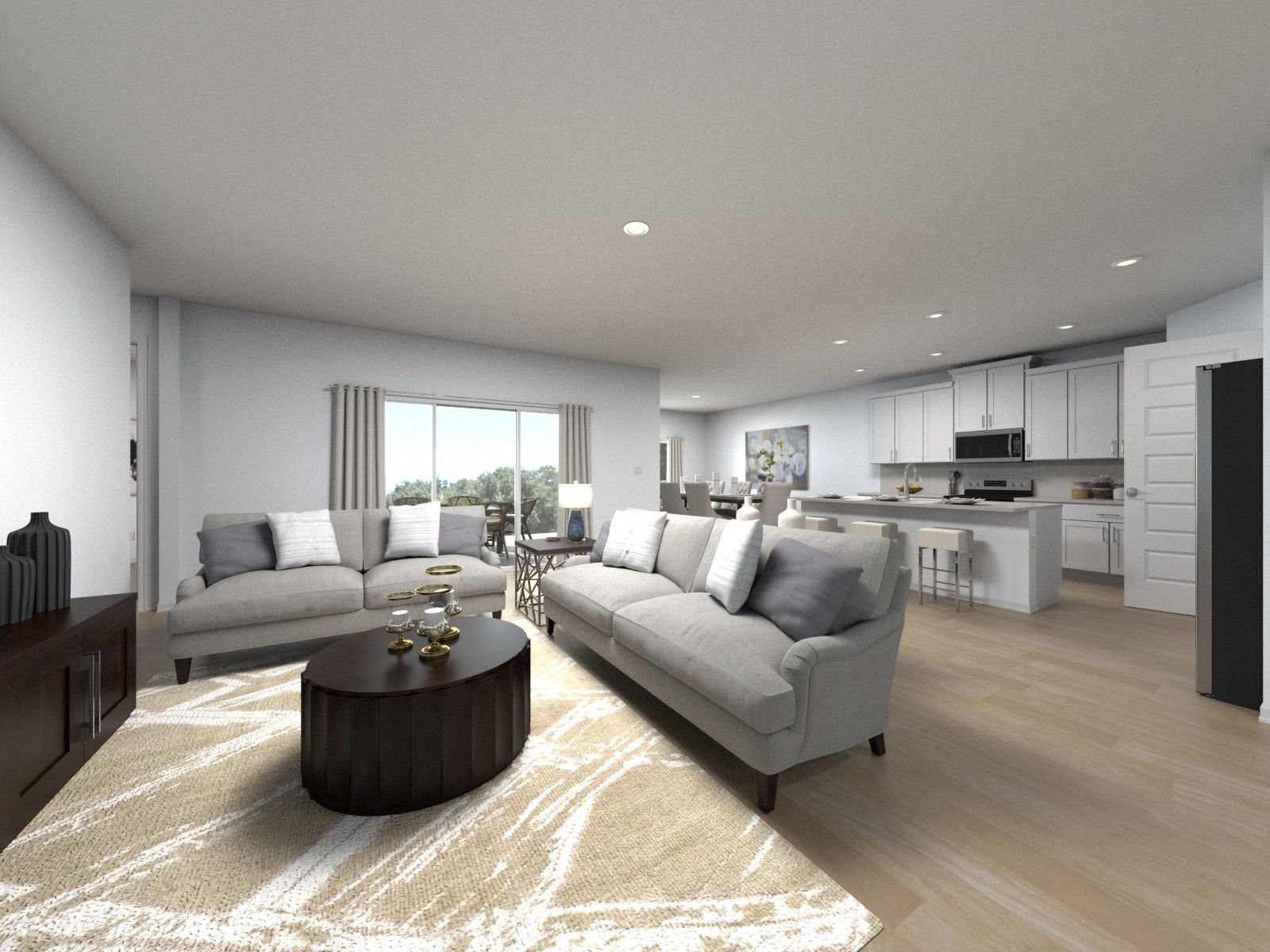 Rendering of Paloma Living, Kitchen, Dining