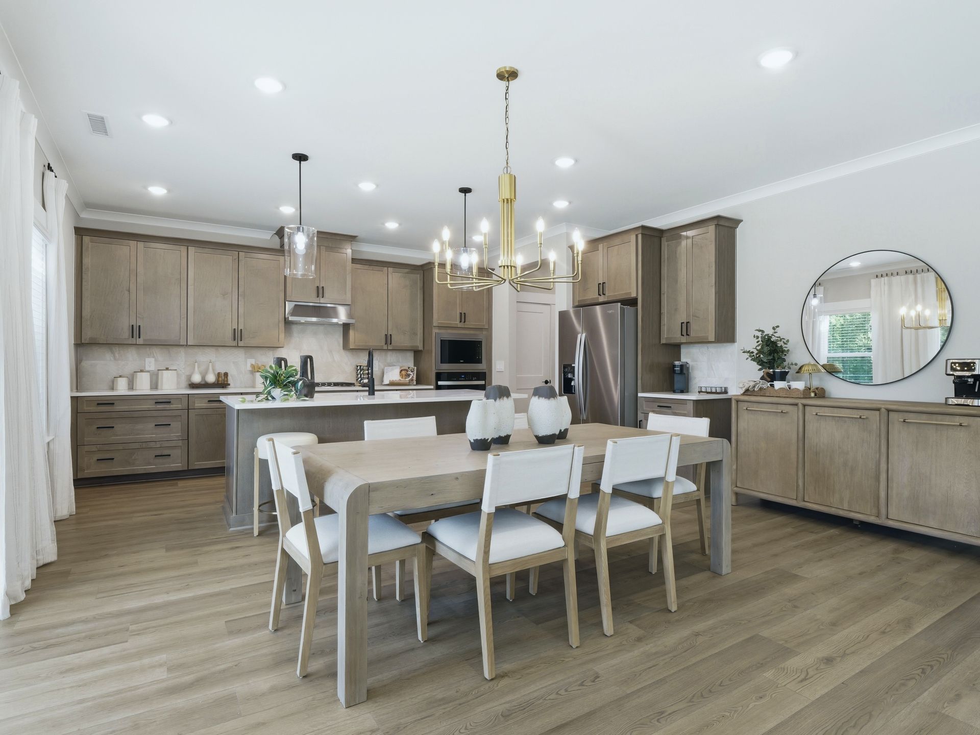 Dining area in the Taylorsville floorplan at a Meritage Homes community in Zebulon, NC.