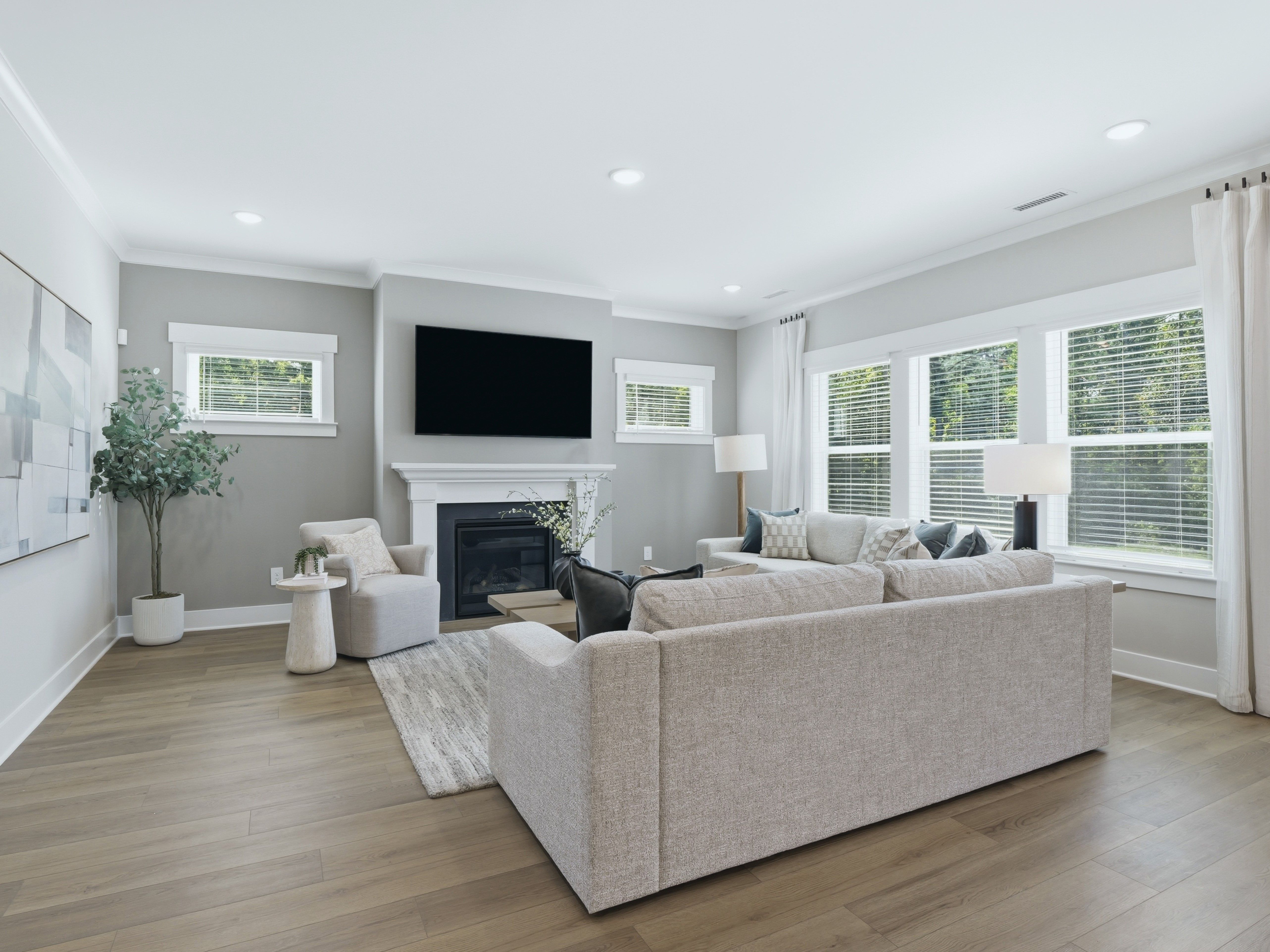 Great room in the Taylorsville floorplan at a Meritage Homes community in Zebulon, NC.