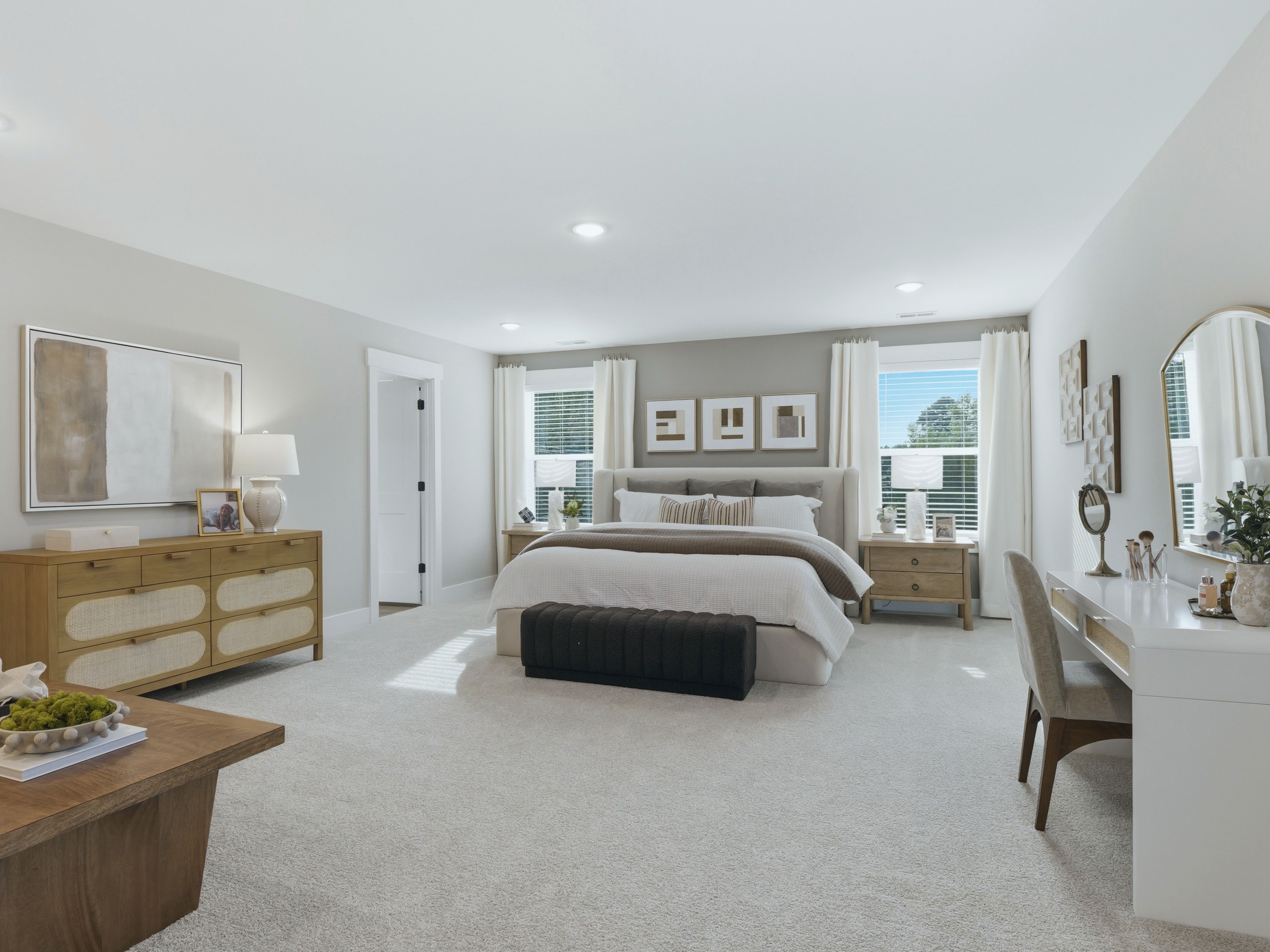 Primary bedroom in the Taylorsville floorplan at a Meritage Homes community in Zebulon, NC.