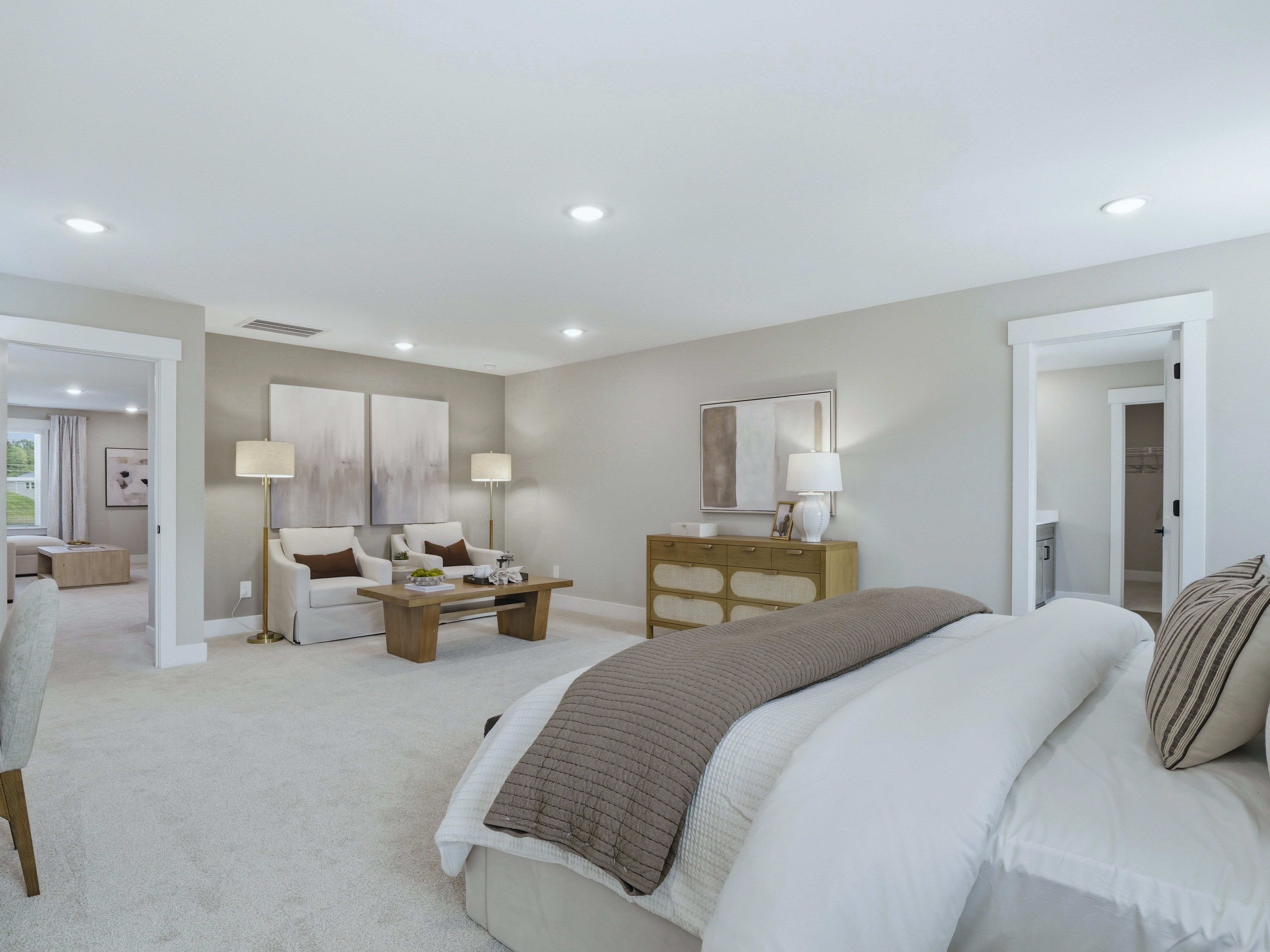 Primary bedroom in the Taylorsville floorplan at a Meritage Homes community in Zebulon, NC.