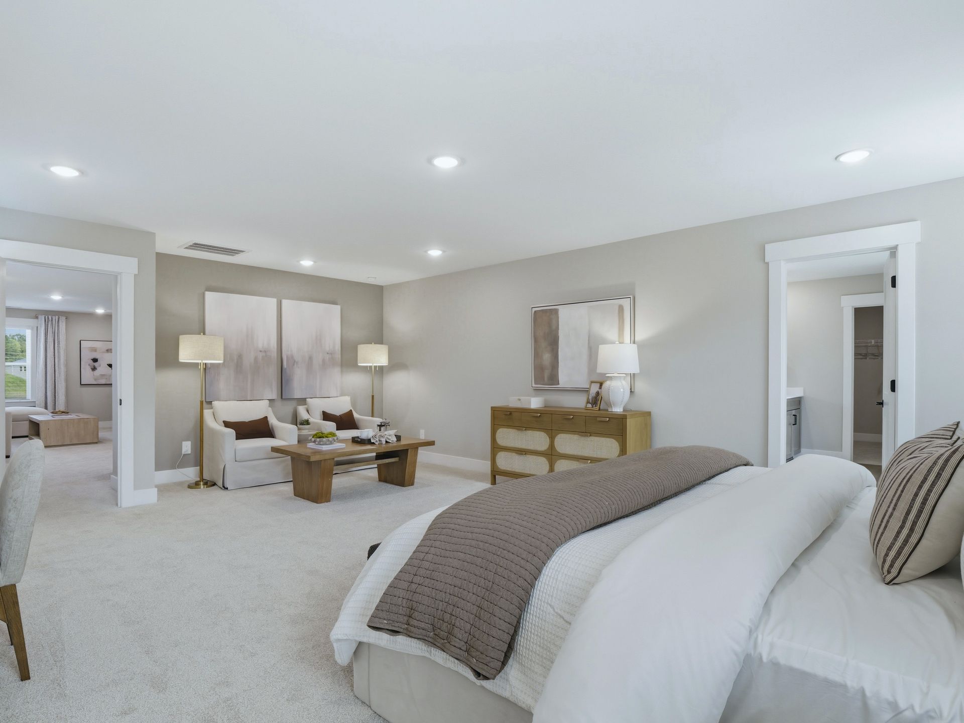 Primary bedroom in the Taylorsville floorplan at a Meritage Homes community in Zebulon, NC.