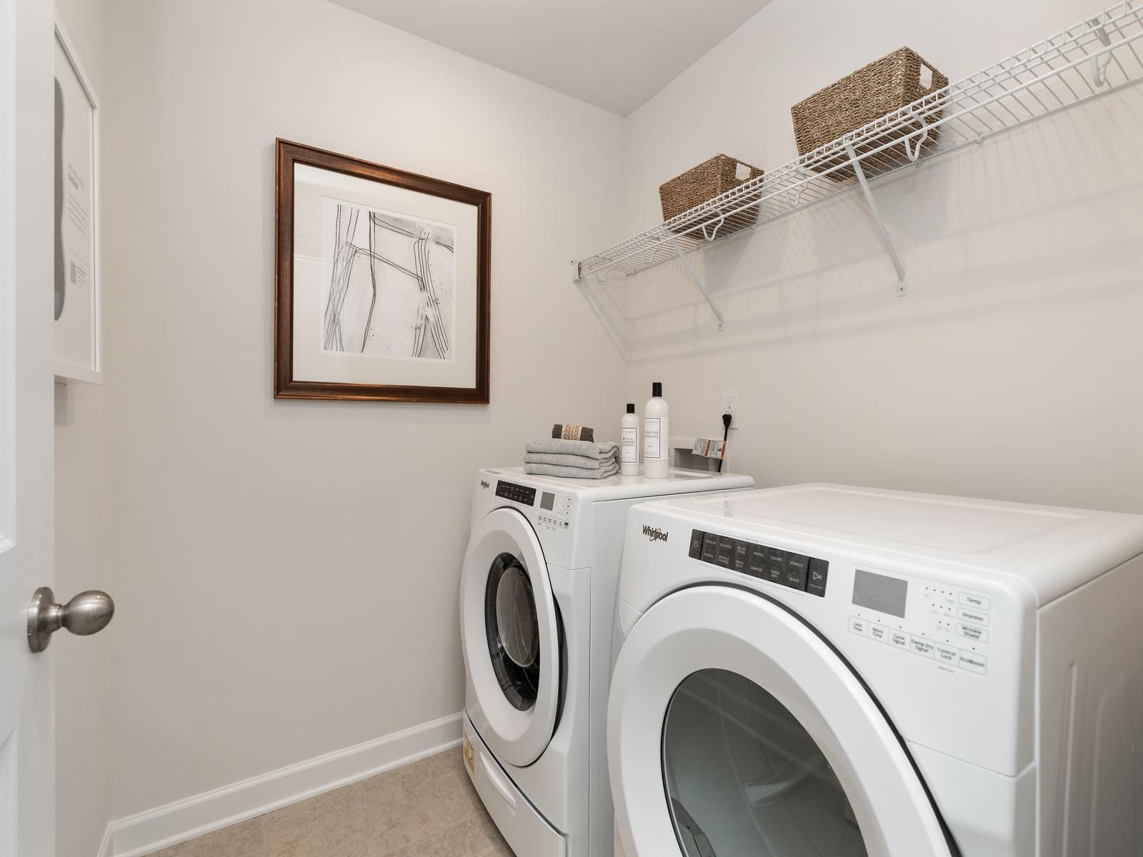 Laundry day can be a breeze with ample room for folding and sorting clothes.