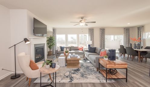 Gather friends for gameday or spend nights around the fireplace.