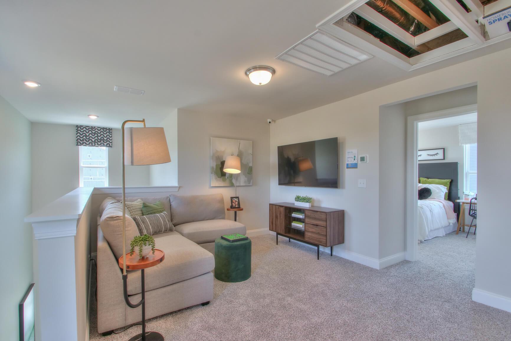 The versatile loft makes a great media room.