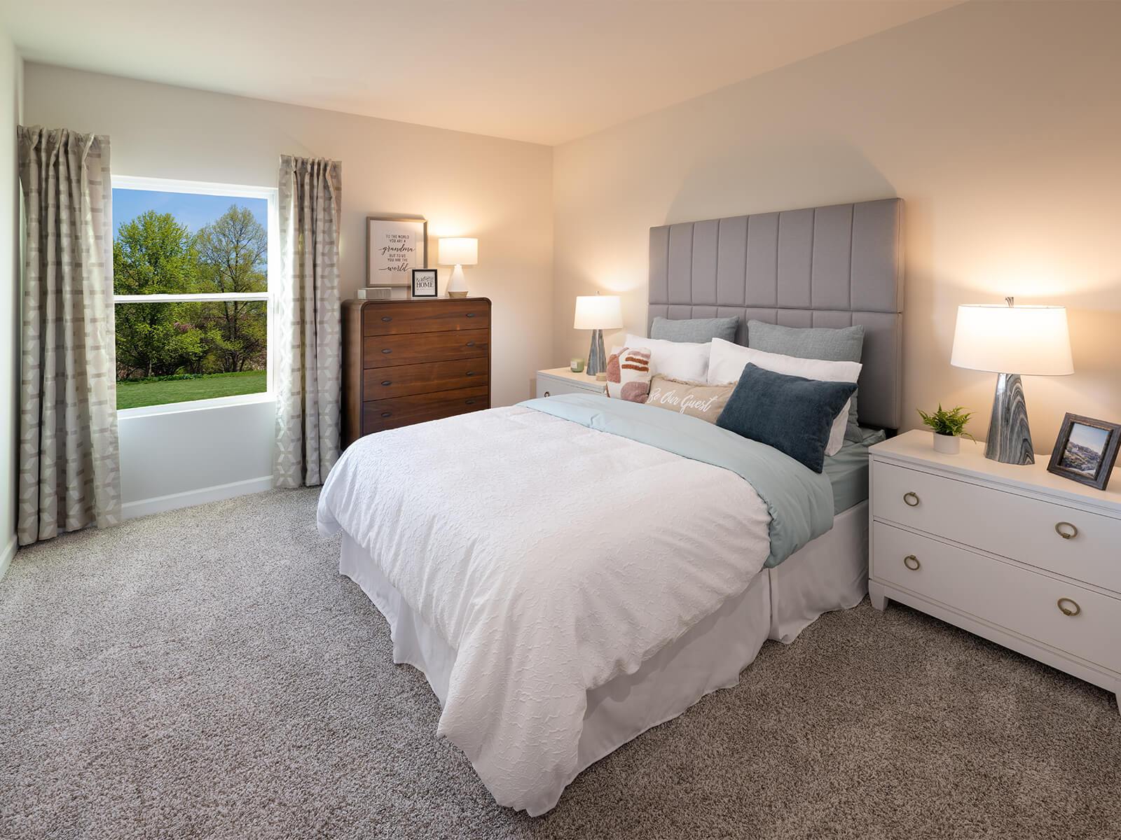 First-floor secondary bedrooms make perfect guest rooms.