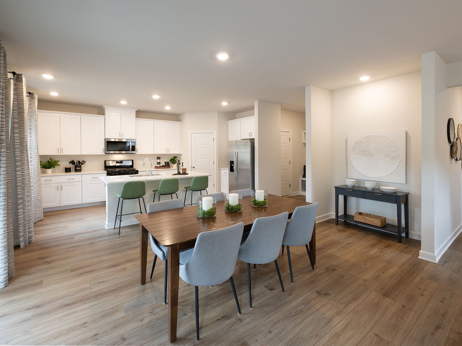 Enjoy a meal with friends in the open dining area.