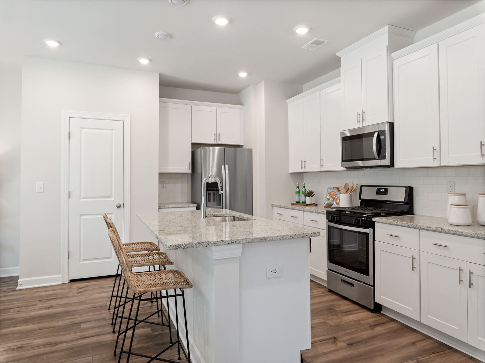 The Lennon's kitchen offers a large island and plenty of counter space.