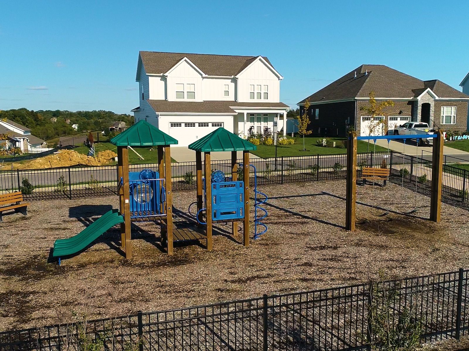 Let the kids go out and play on the community playground.