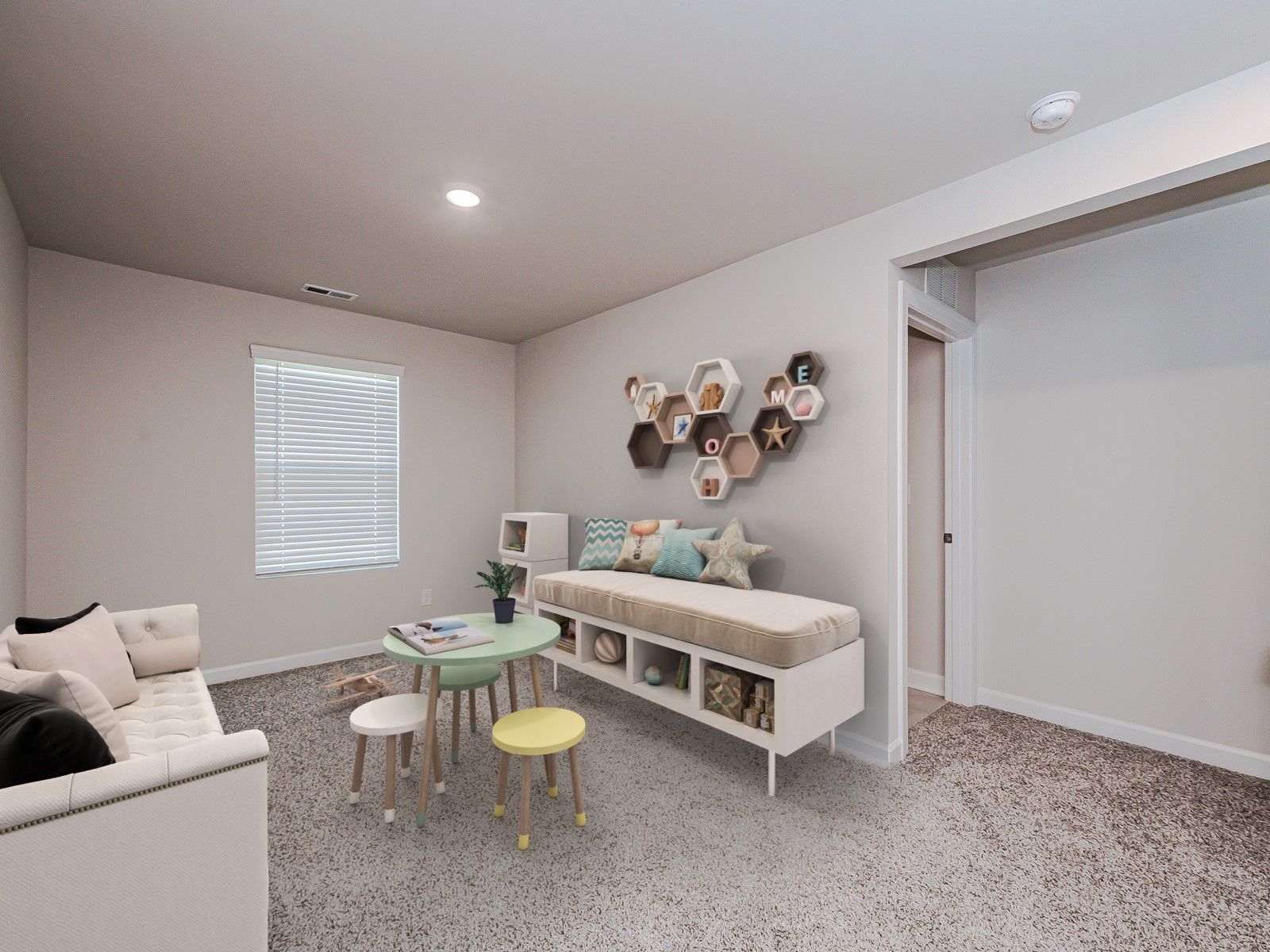 Turn the upstairs loft into a kids play area.