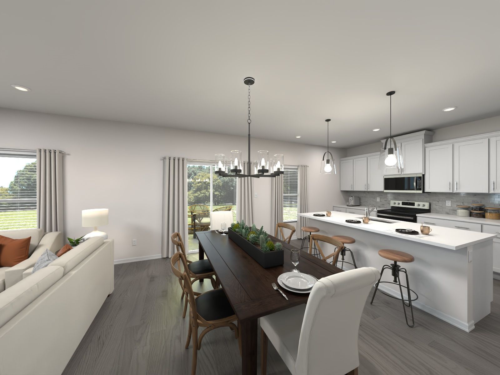 The open-concept floorplan allows for easy entertaining.