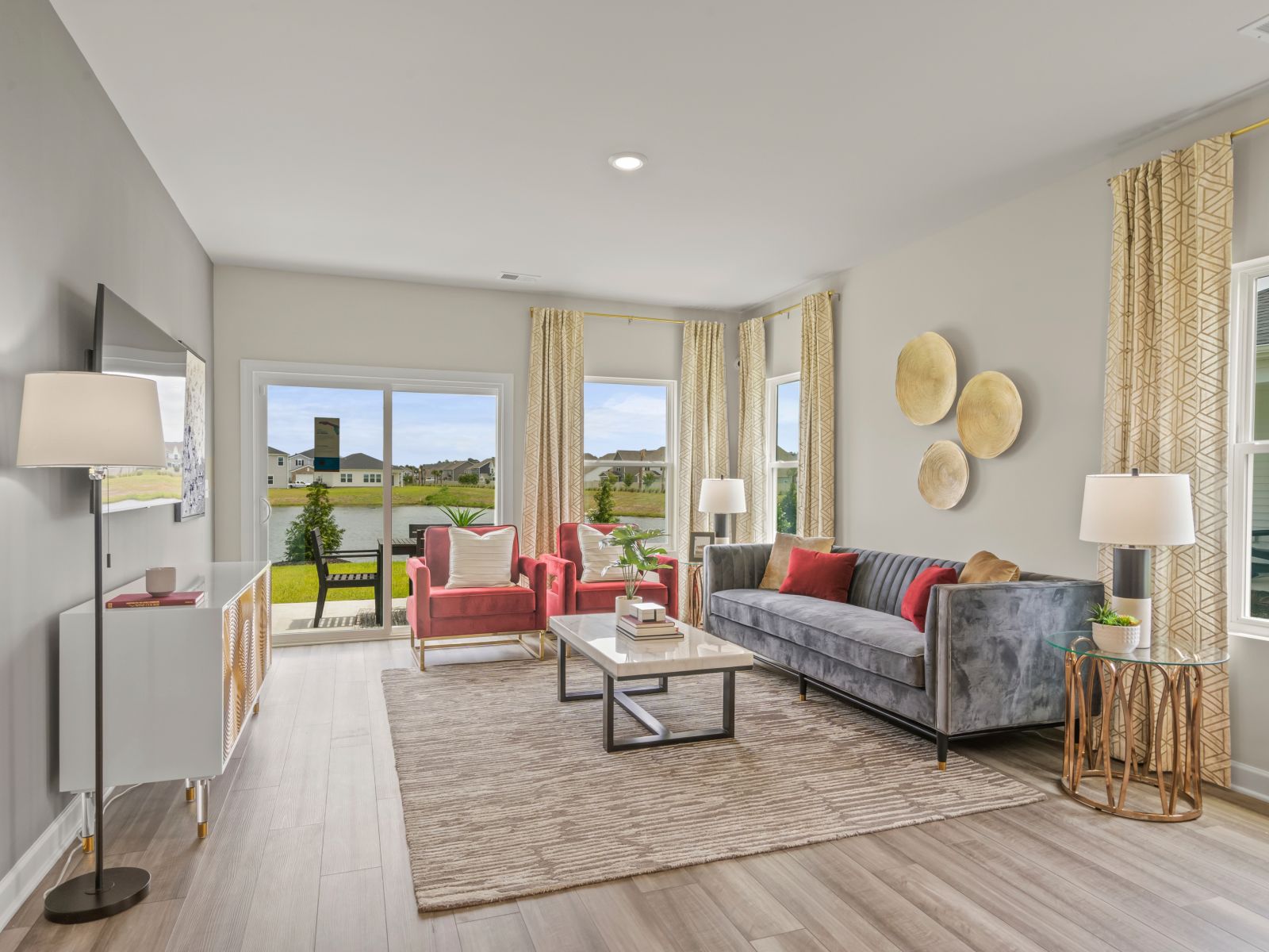 The open-concept floorplan allows for easy entertaining.