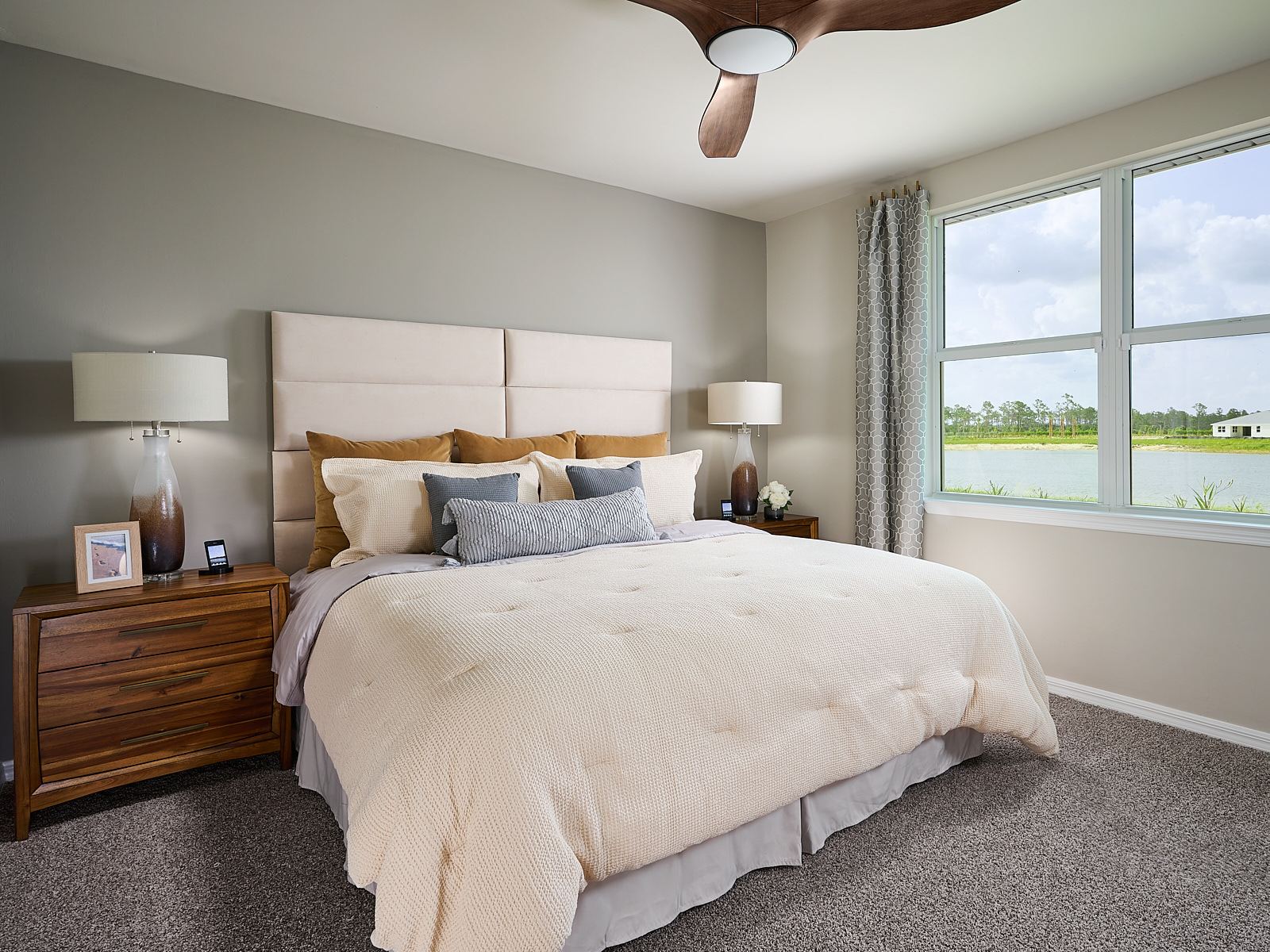 Primary bedroom modeled at Crescent Lakes at Babcock Ranch