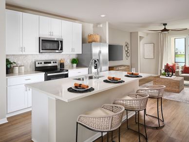 Kitchen in the Canary floorplan modeled at Crescent Lakes at Babcock Ranch