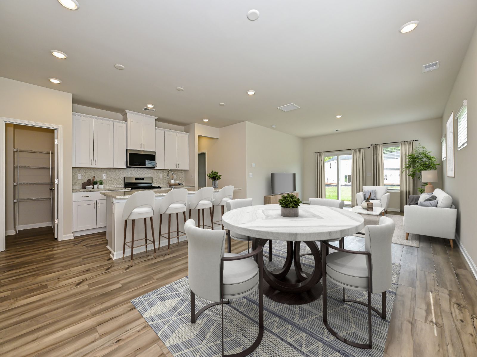 The open-concept floorplan makes hosting much easier.