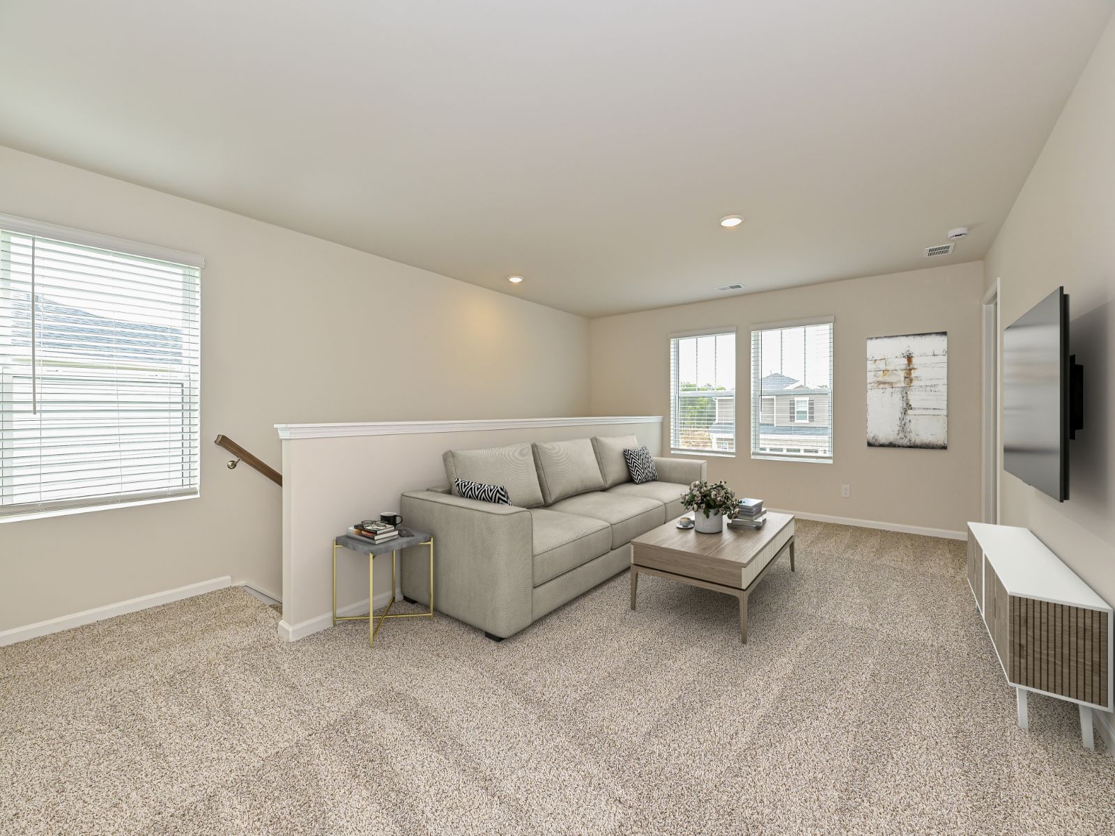 The upstairs loft can make for the perfect movie night.