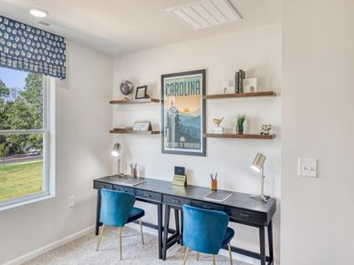 The upstairs study nook is perfect for a dedicated homework space for the kids.
