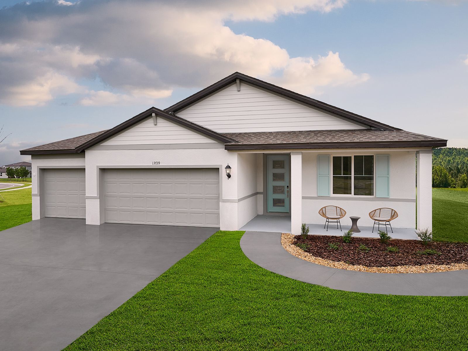The Exterior of the Jasmine Floorplan Modeled at Salt Meadows