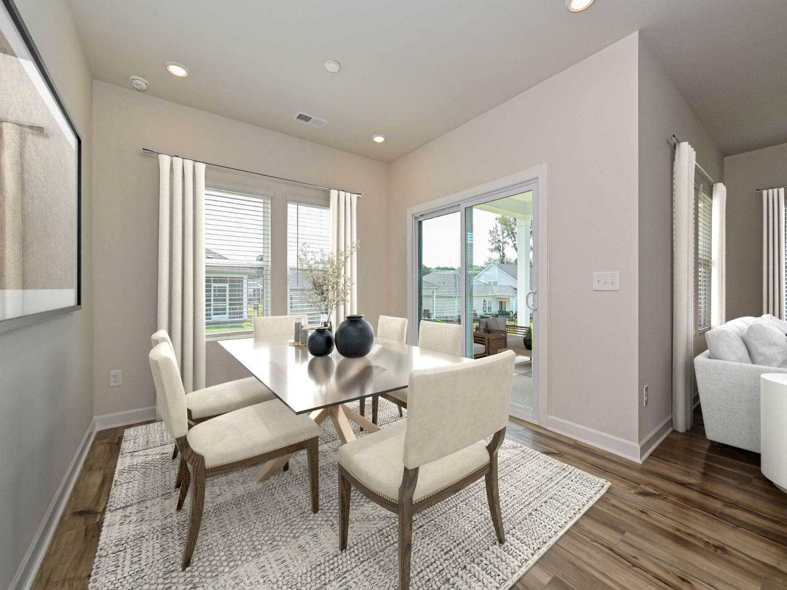 The dining room connects to your kitchen and living room for plenty of natural light.