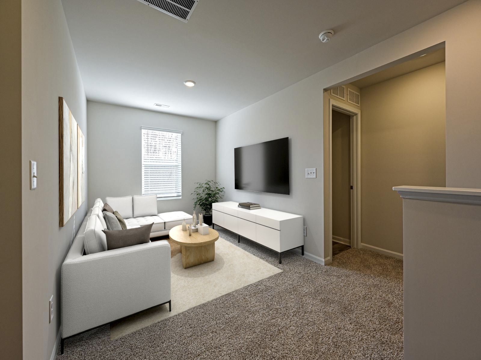 An upstairs loft that is perfect for guests or gatherings.