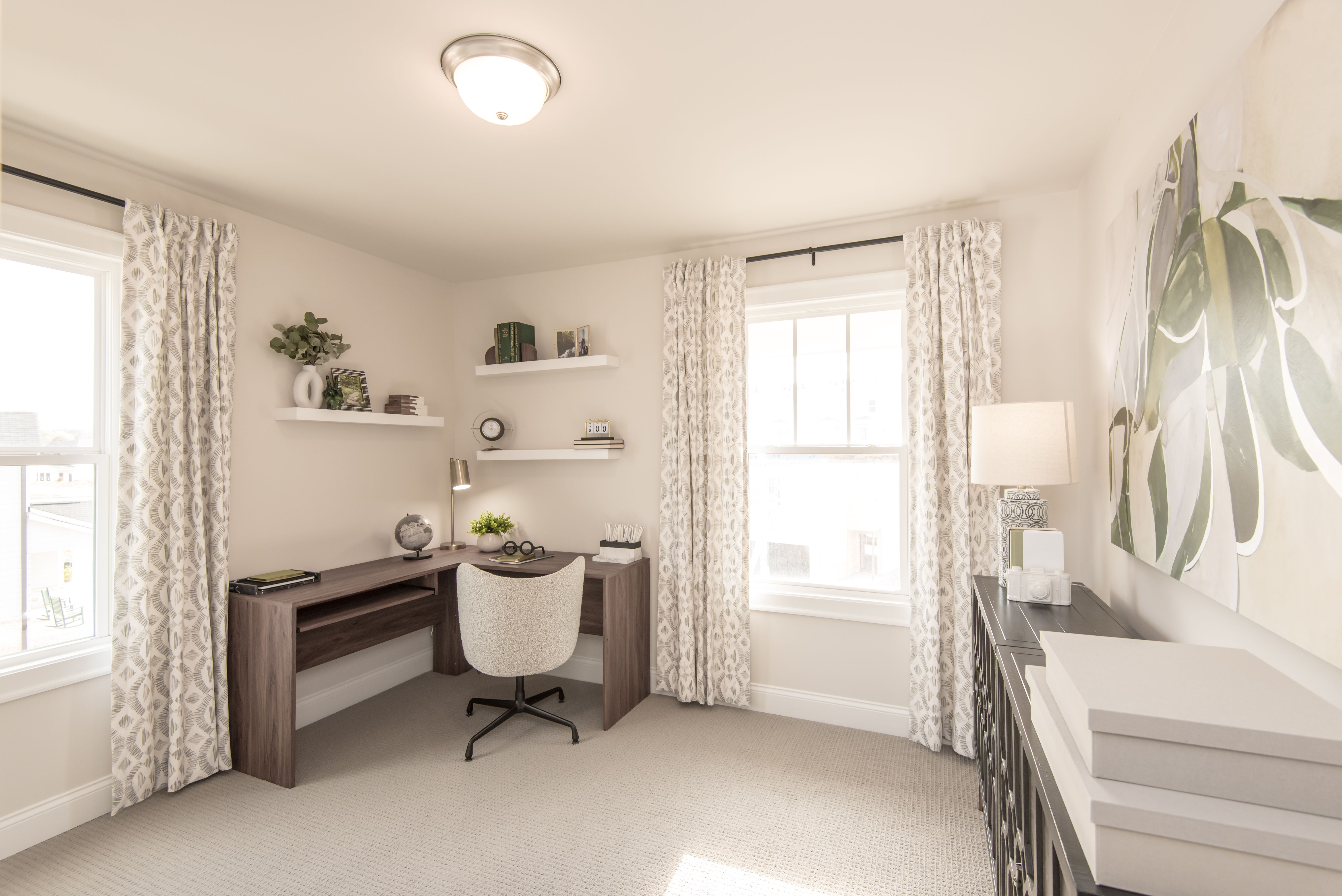 Experience this space as a kids room, art room, or entertainment room.