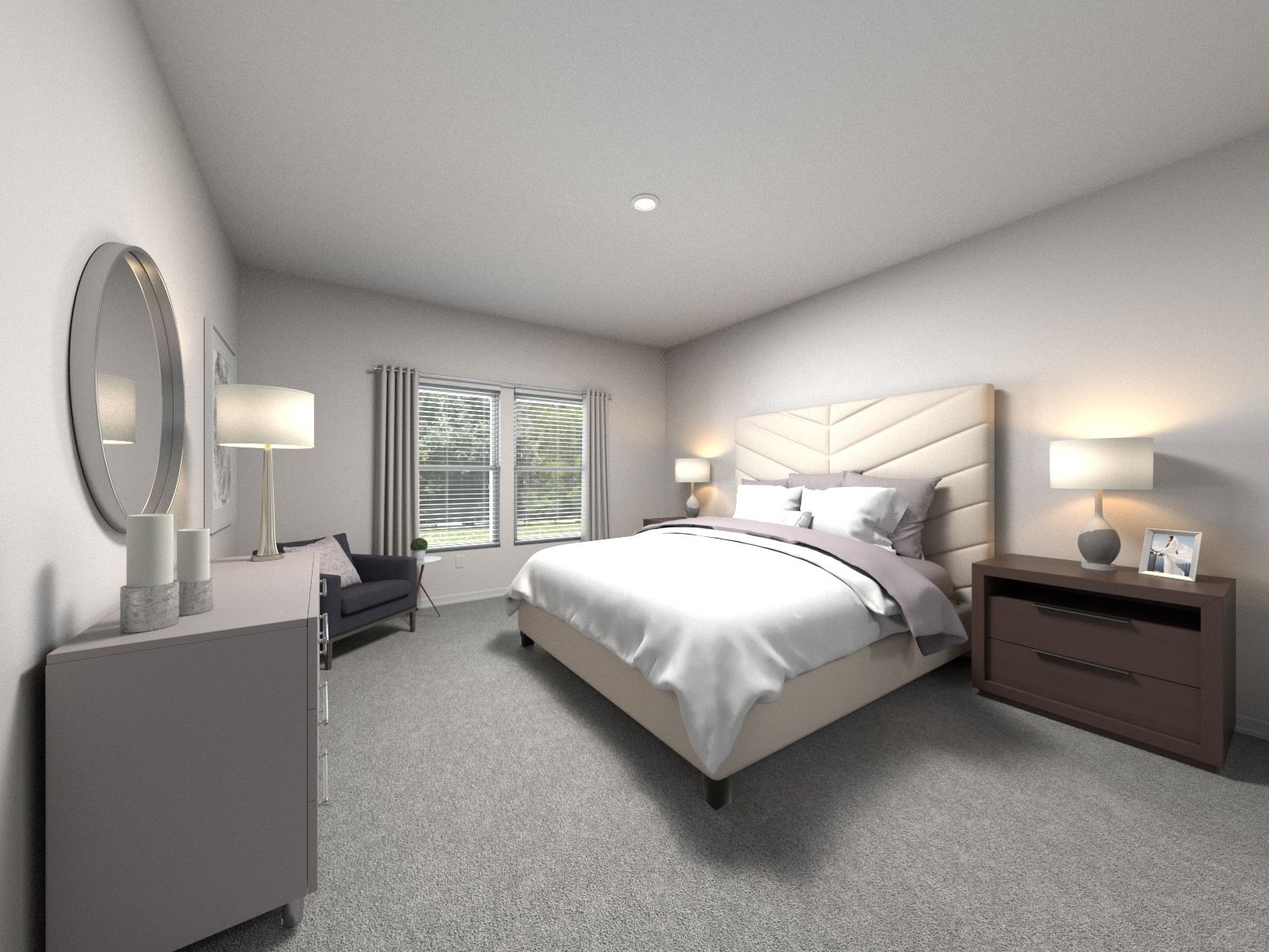 The primary bedroom offers a private retreat.