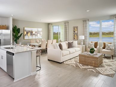 The great room of the Foxglove modeled at Magnolia Bay.