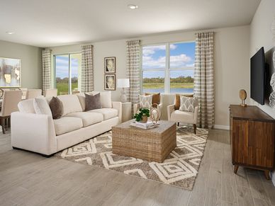 The great room of the Foxglove modeled at Magnolia Bay.