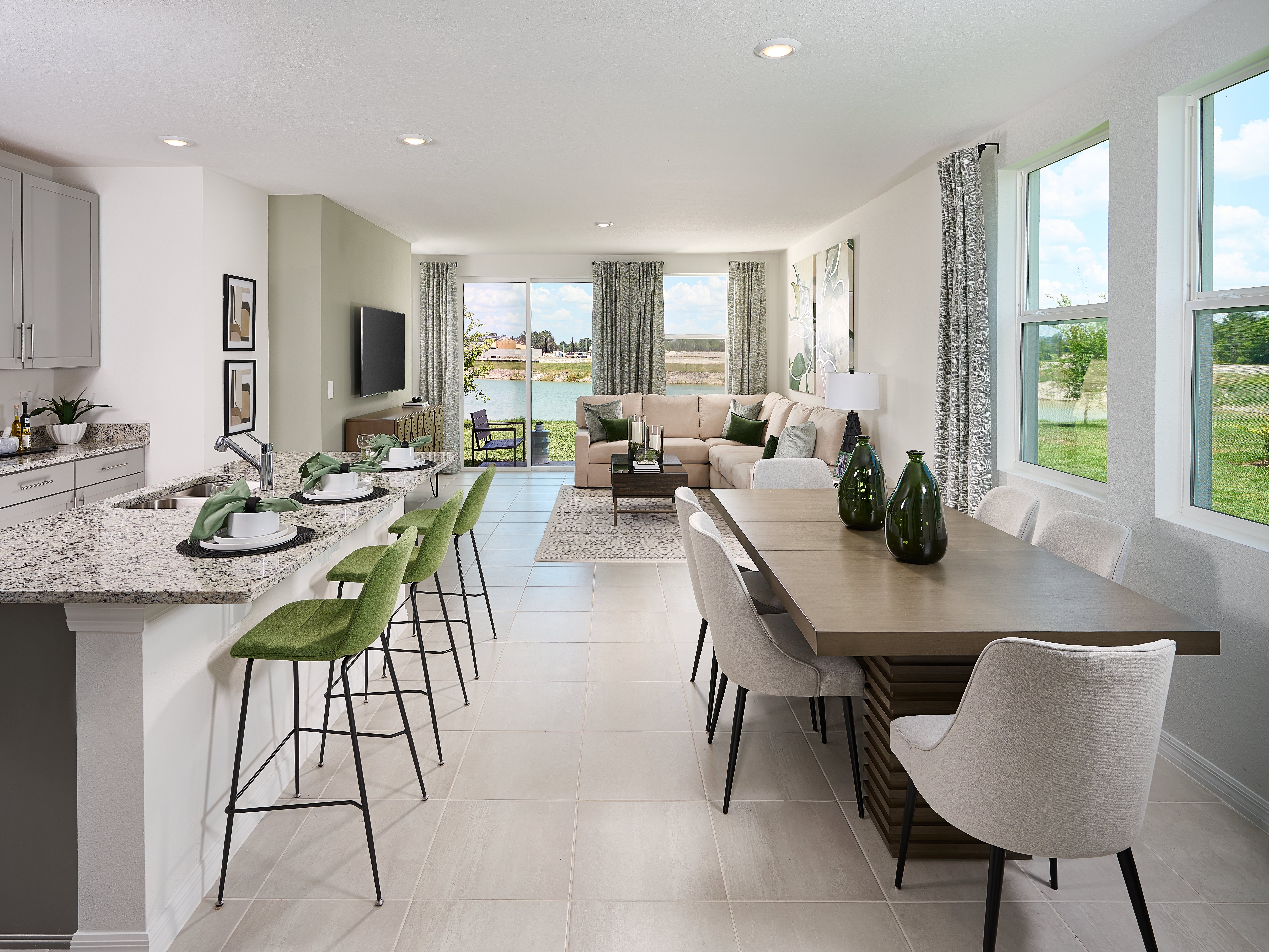Great Room in Yellowstone model at The Grove at Stuart Crossing.