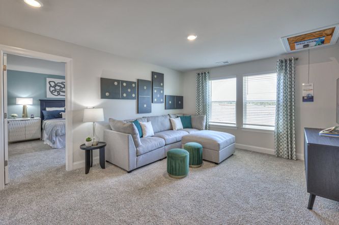 The upstairs loft gives kids a place to hang out.