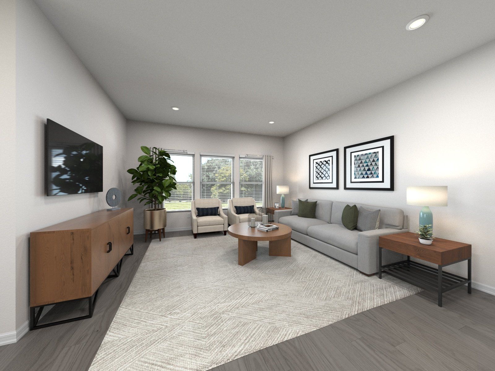 Enjoy family movie nights in the spacious great room.