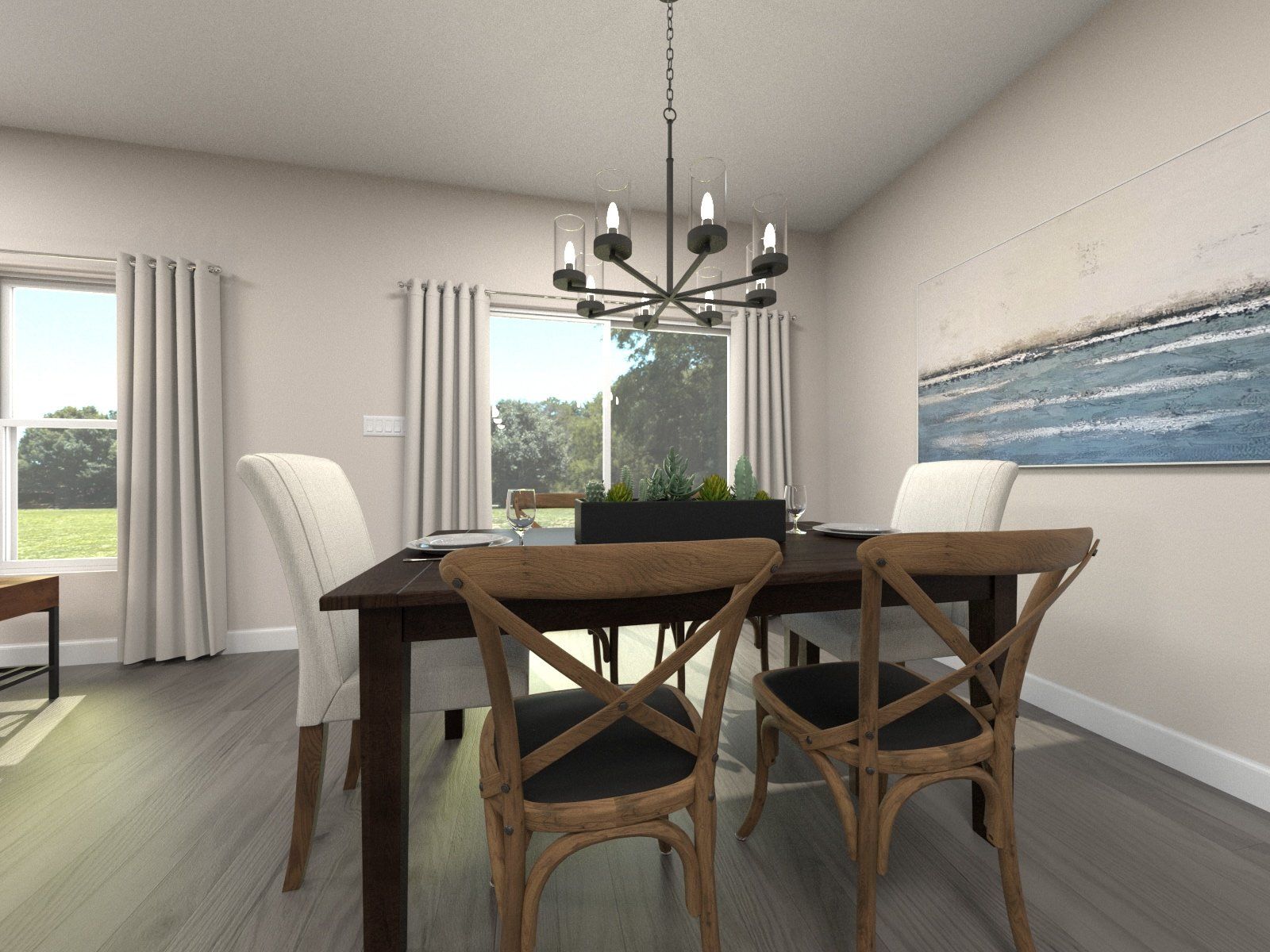 The open-concept floorplan allows for easy entertaining.