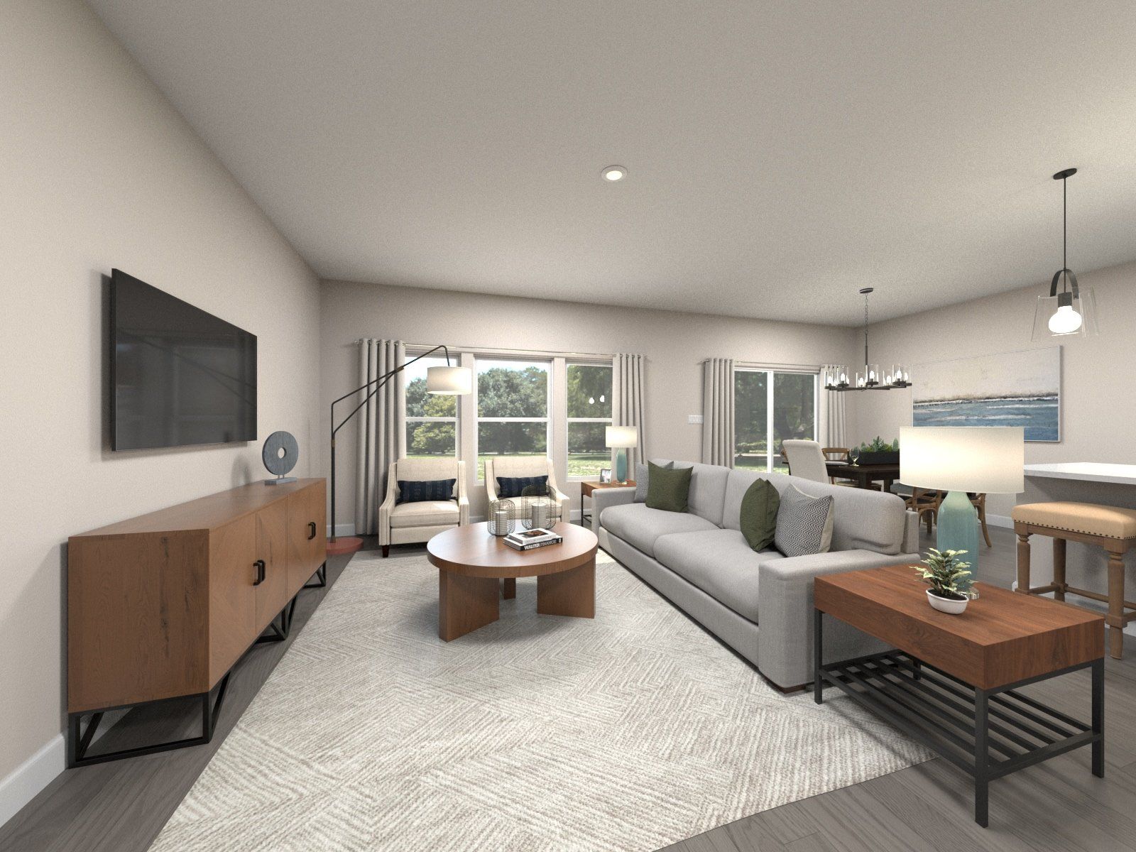 Enjoy family move nights in the spacious great room.
