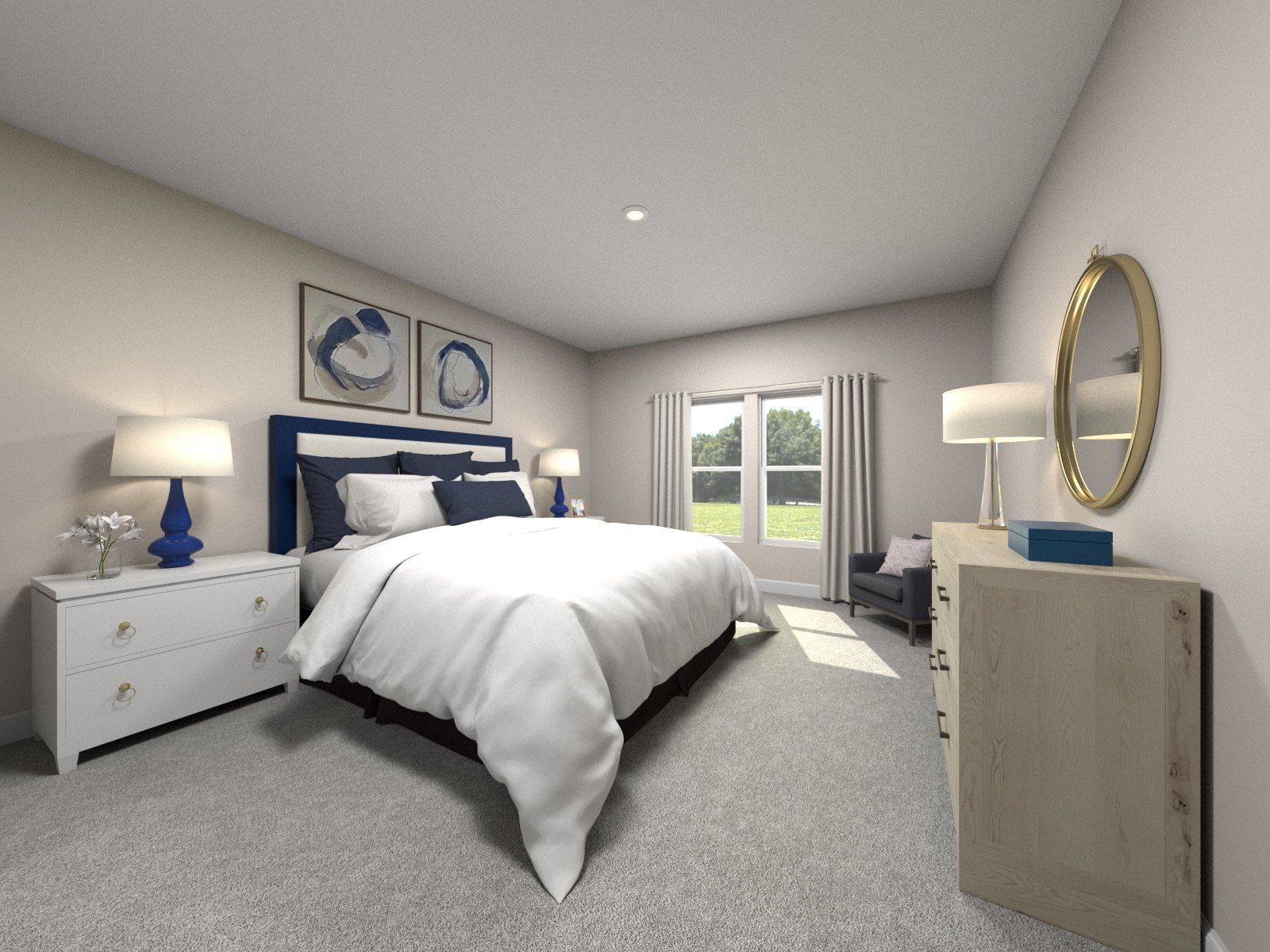 The primary bathroom offers a private retreat.