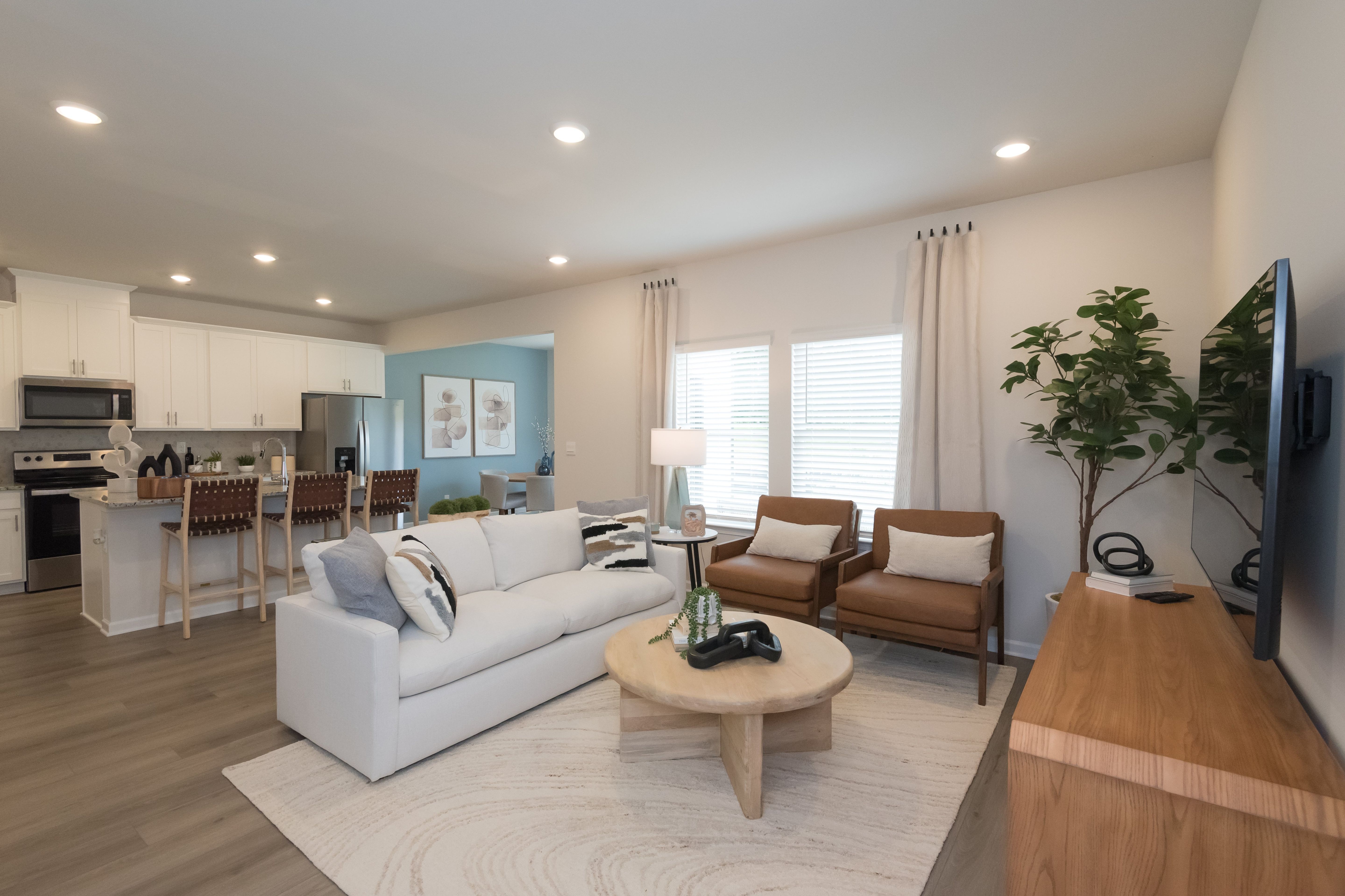 Enjoy an open-concept floorplan, where the kitchen overlooks the living and dining room.