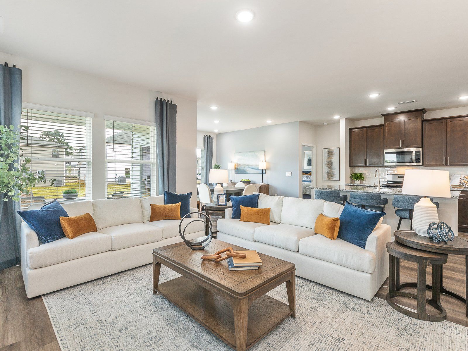 Easily host guests in the Chandler's living area.