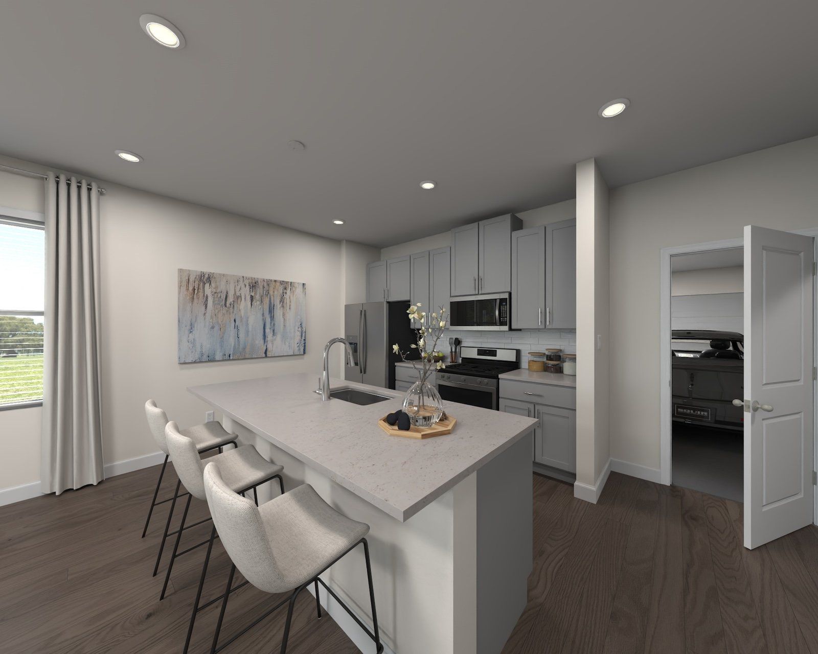 Enjoy cooking your favorite meal in this modern kitchen.