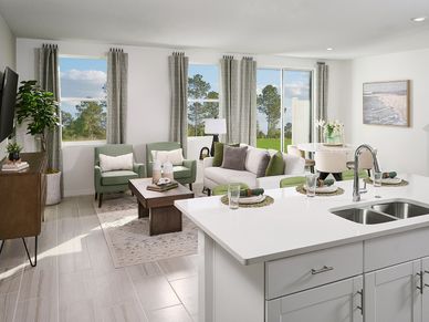 Great room in the Summit floorplan at The Meadow at Crossprairie