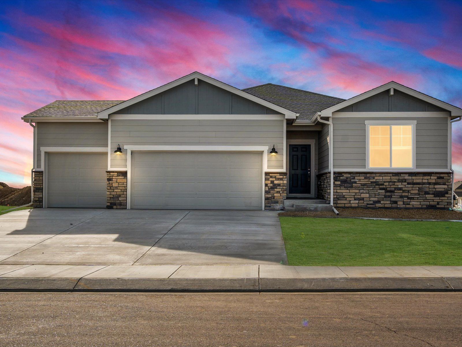 The Red Feather exterior image taken at a Meritage Homes community in Colorado Springs, CO.