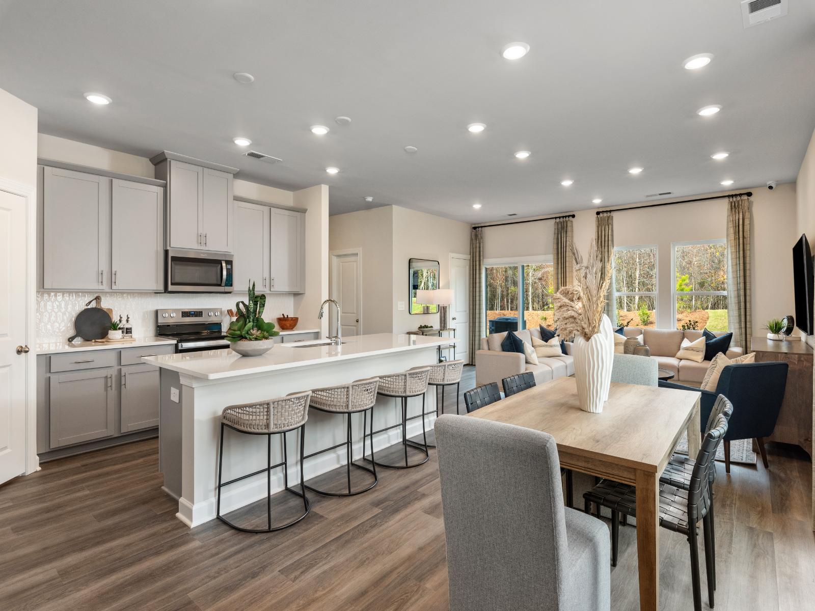 Great Room in an Opal at a Meritage Homes community in Charlotte, NC.