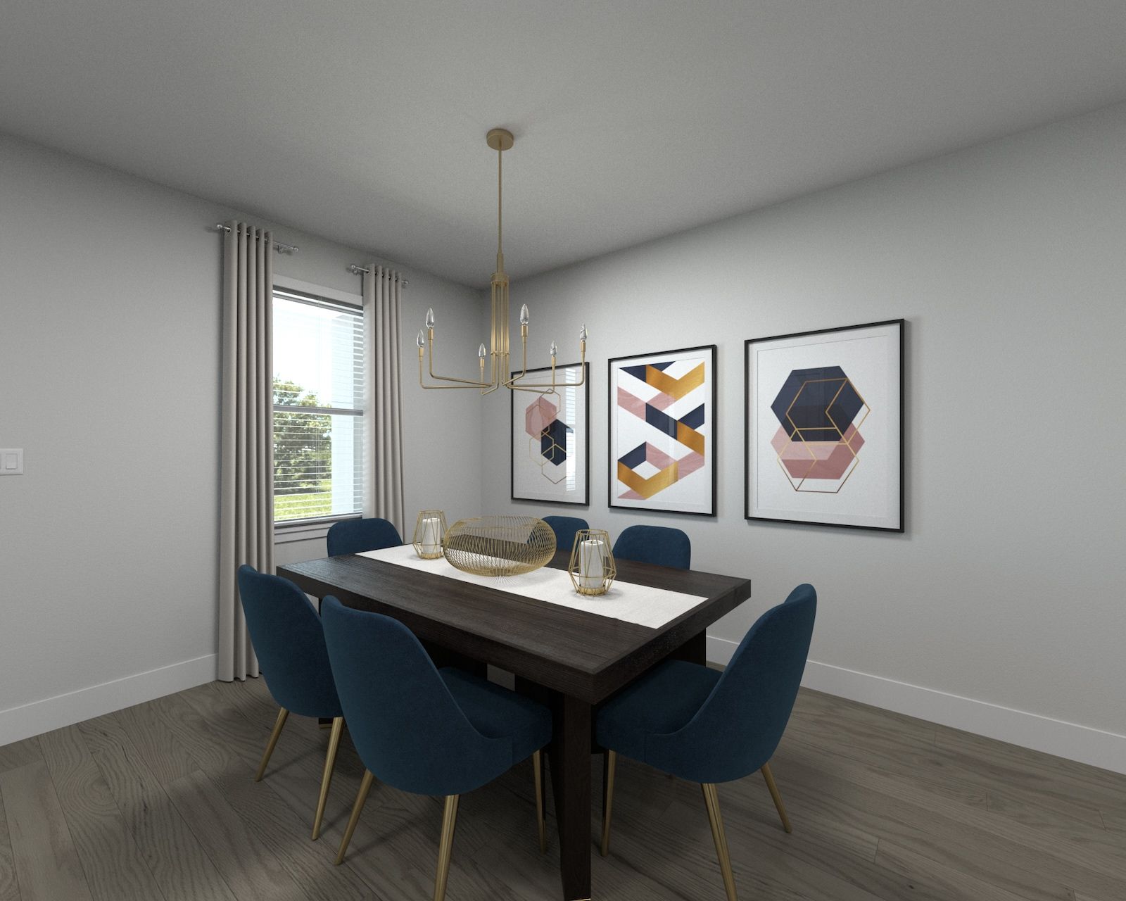 The open-concept floorplan allows for an easy flow between the kitchen and dining areas.