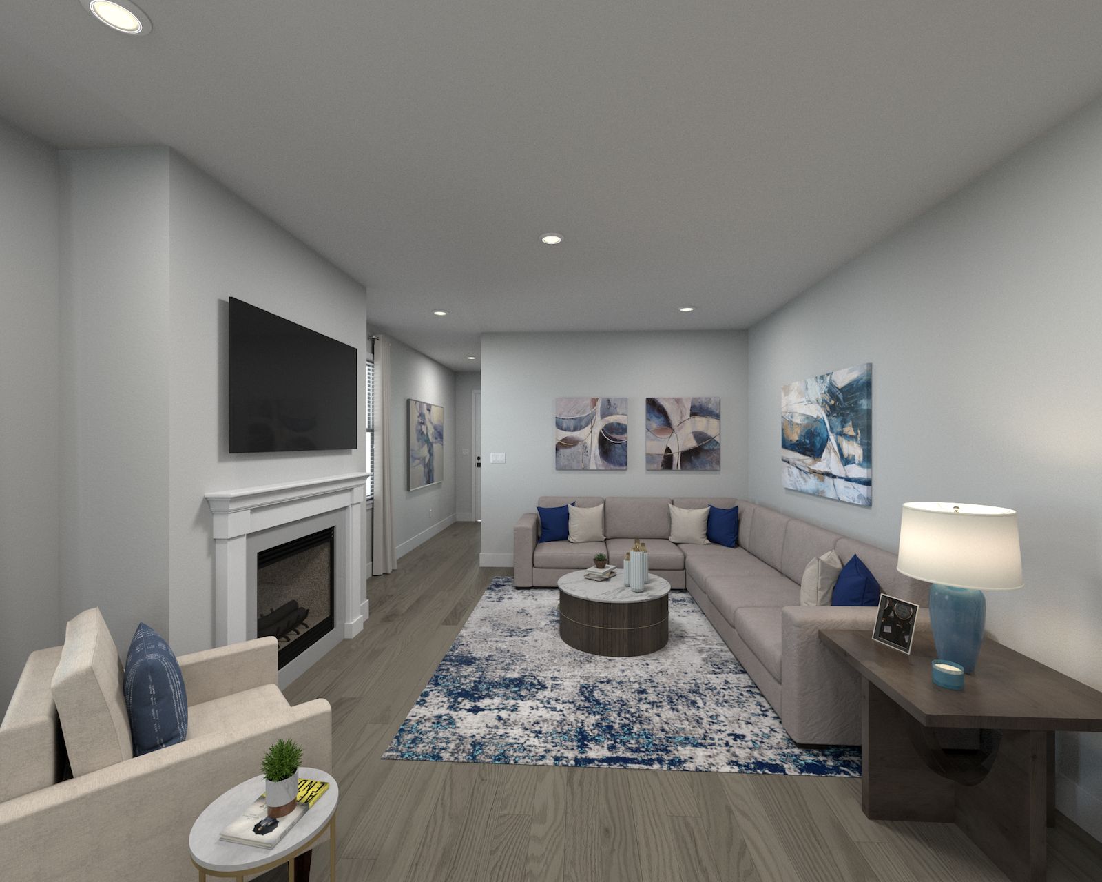 Spend family movie nights in the spacious great room.