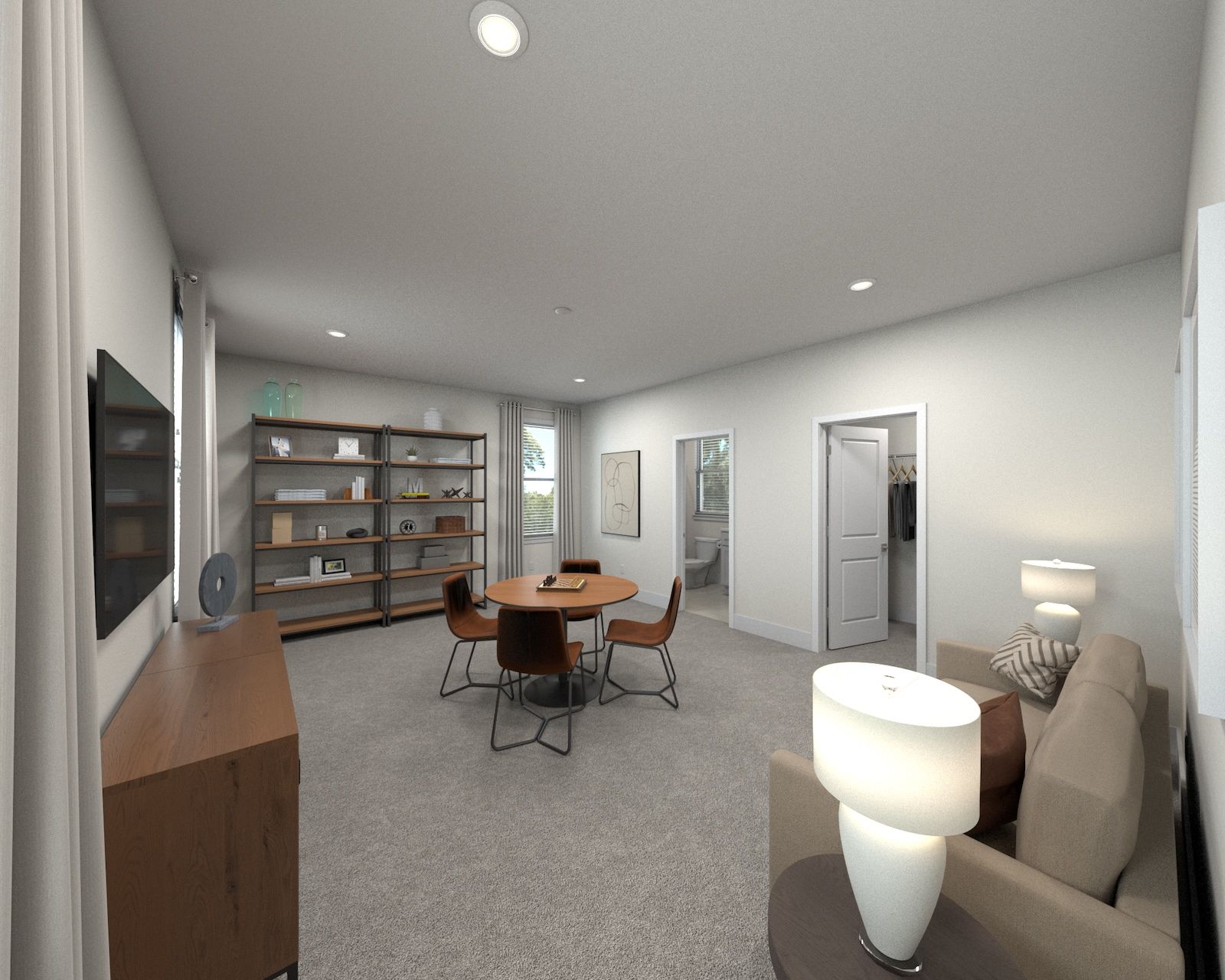 Turn the upstairs bonus room into a place for the kids to hangout.