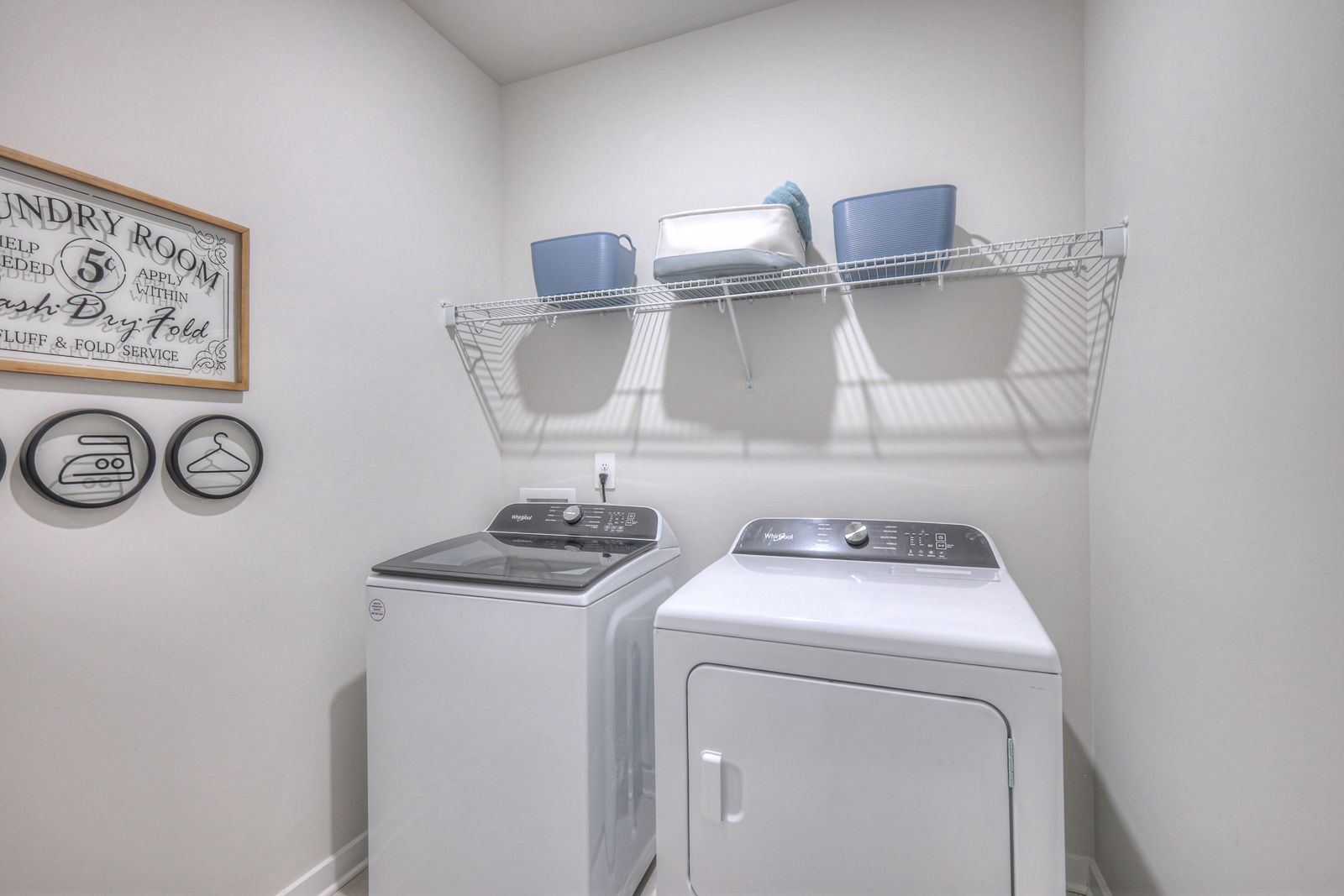 Every homes incudes a washer and dryer.